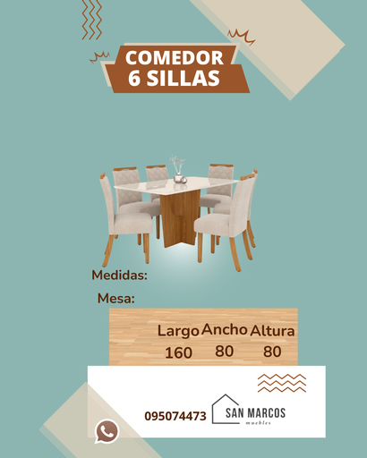 Comedor  Madrid 6 Sillas